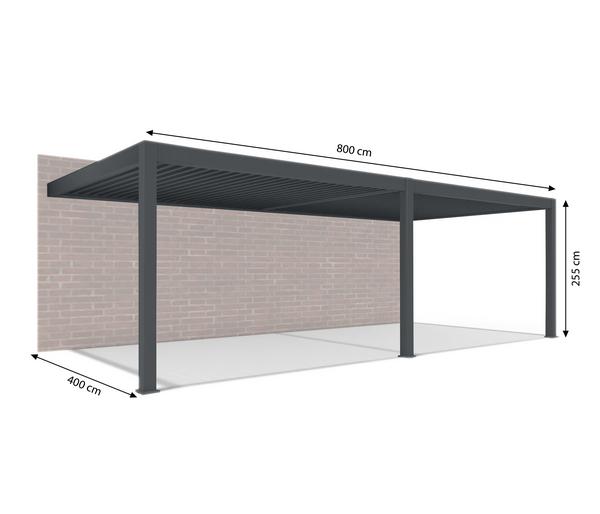 Weide Wand-Pergola LED E-Deluxe Plus 4x8, ca.
