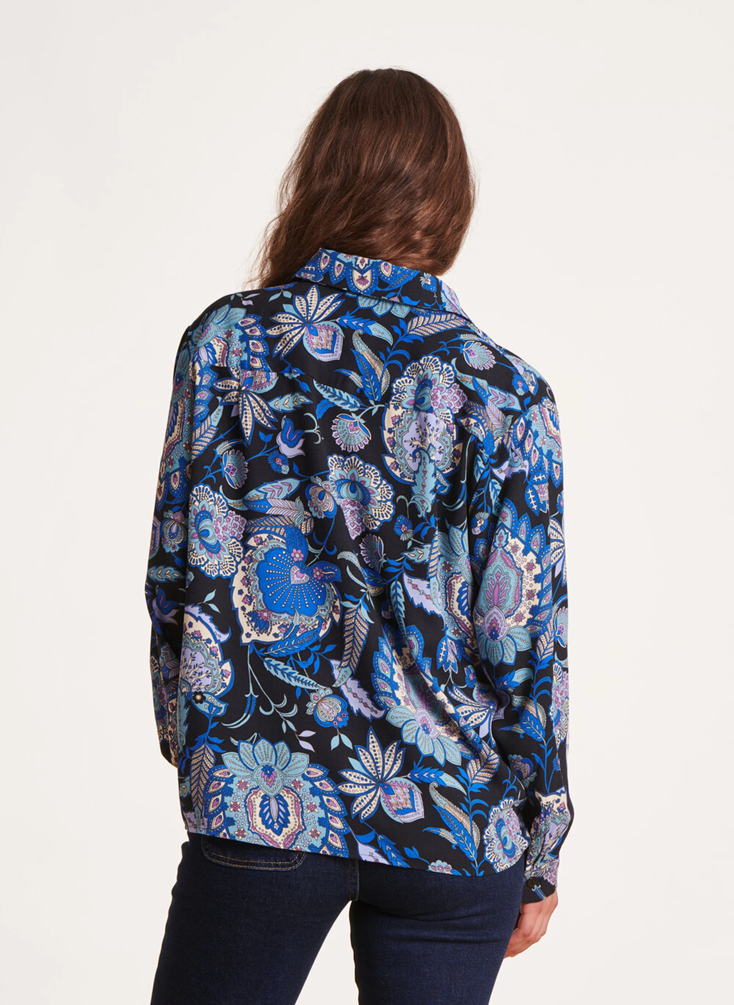 Chemise ample col classique imprimé | Multicolore