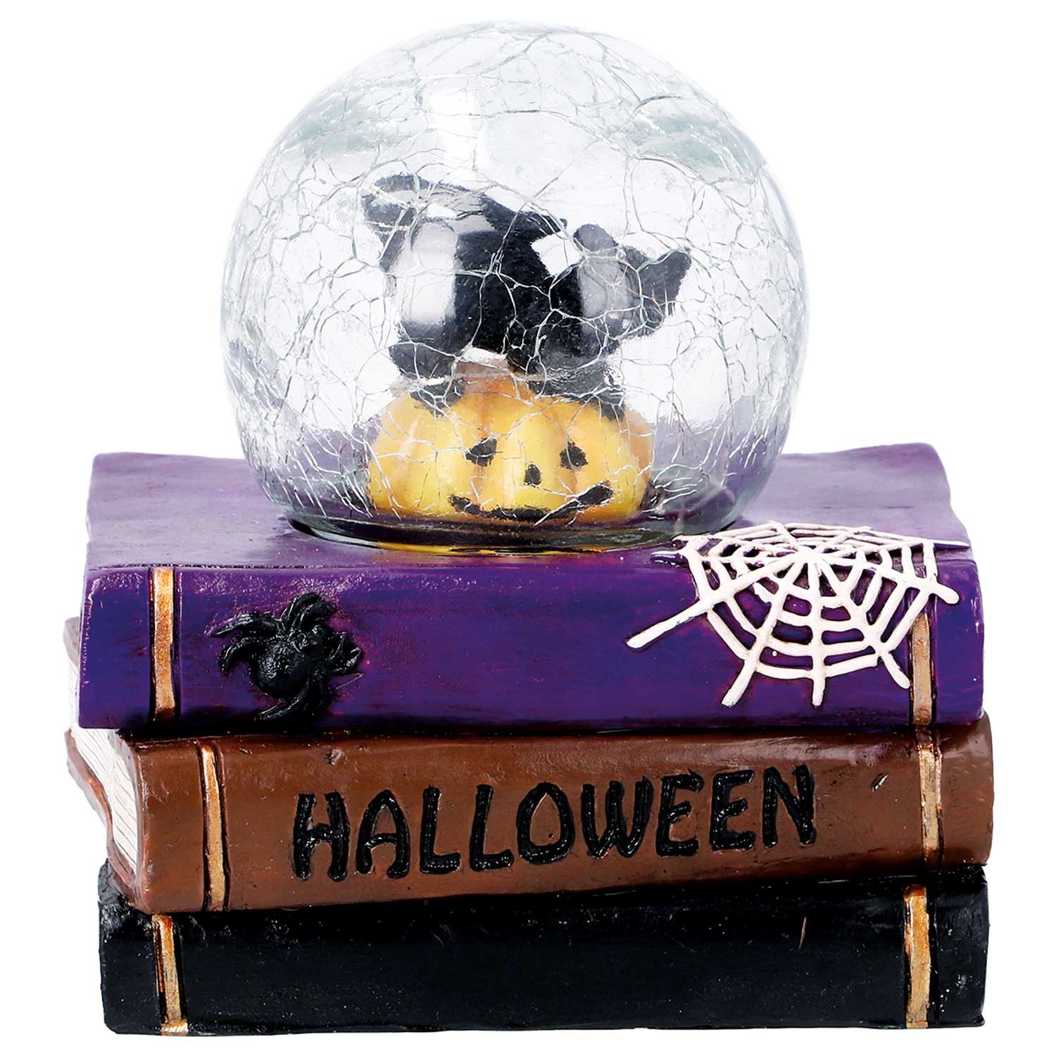 novooo Deko Buch LED Kugel m. Katze 13x12cm