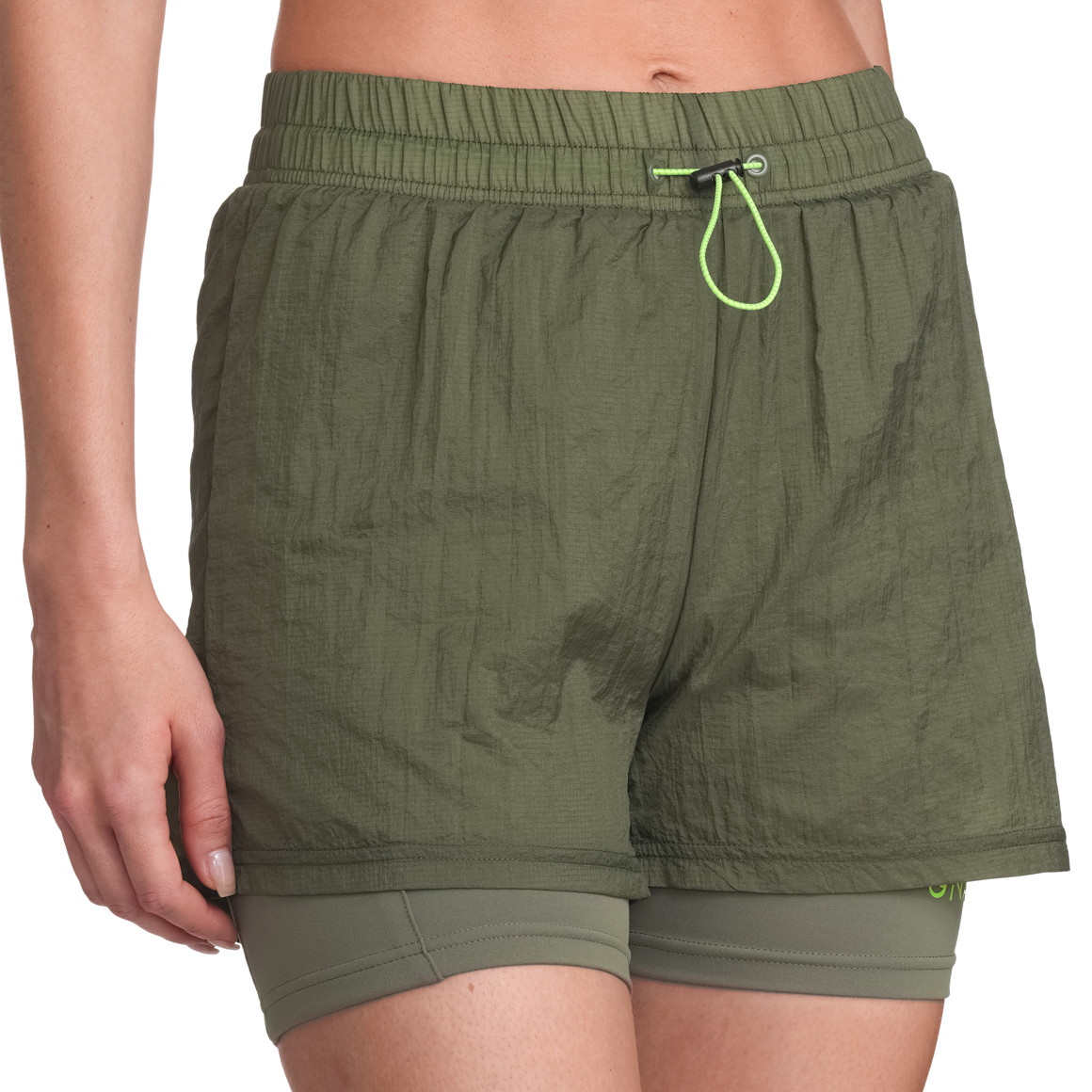 Gina Sports Damen Sport-Shorts zweilagig dunkelgrün