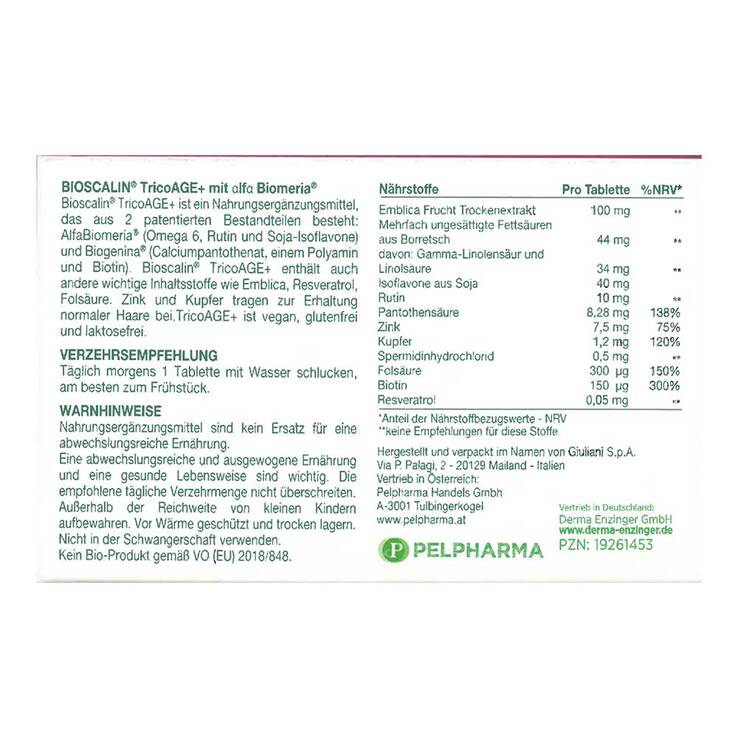 Bioscalin Trico Age + Tabletten, 30 St
