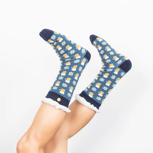 Chaussettes Bières de Noel bleu