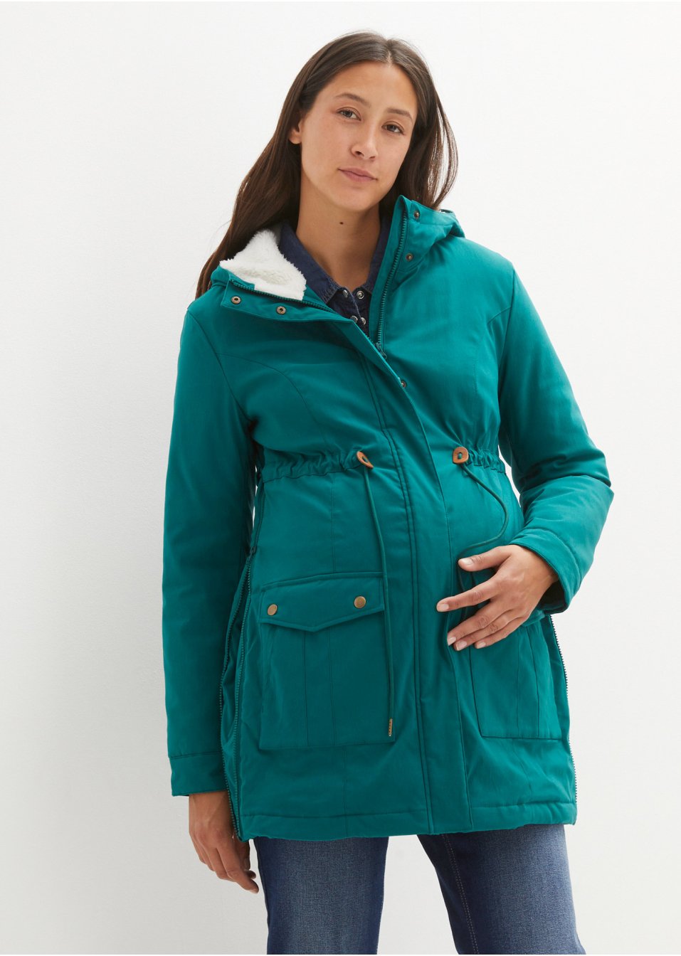 Veste de grossesse et de portage avec doublure peluche