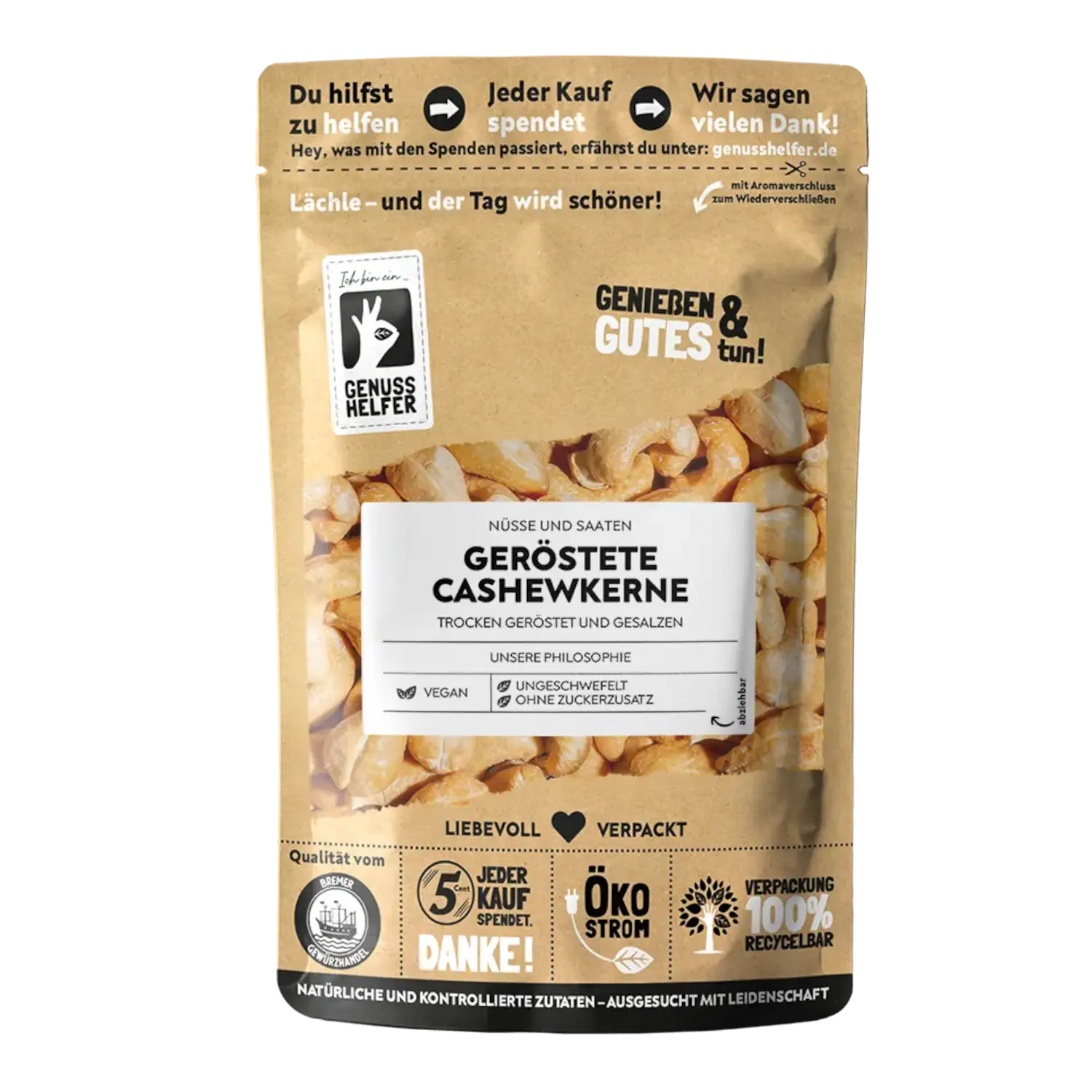 Cashewkerne, geröstet und gesalzen