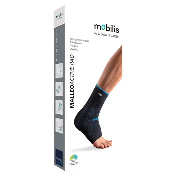 Sigvaris Mobilis MalleoActive Pad Proprioceptive Ankle Coser Right Size XL Blue Grey