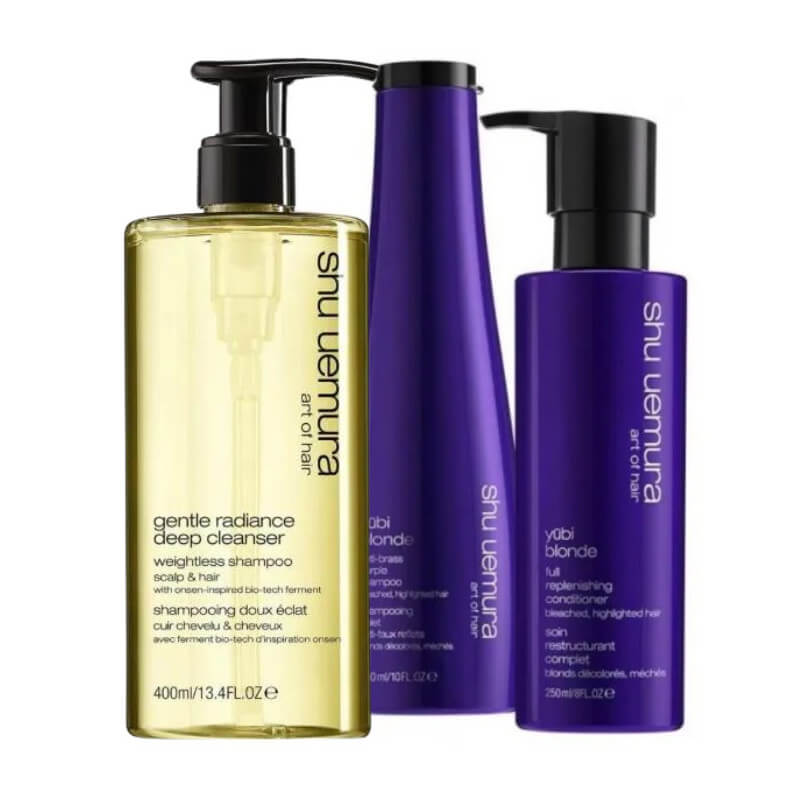 Rituel shampooing + conditionneur anti-reflets Yubi Blonde Shu Uemura
