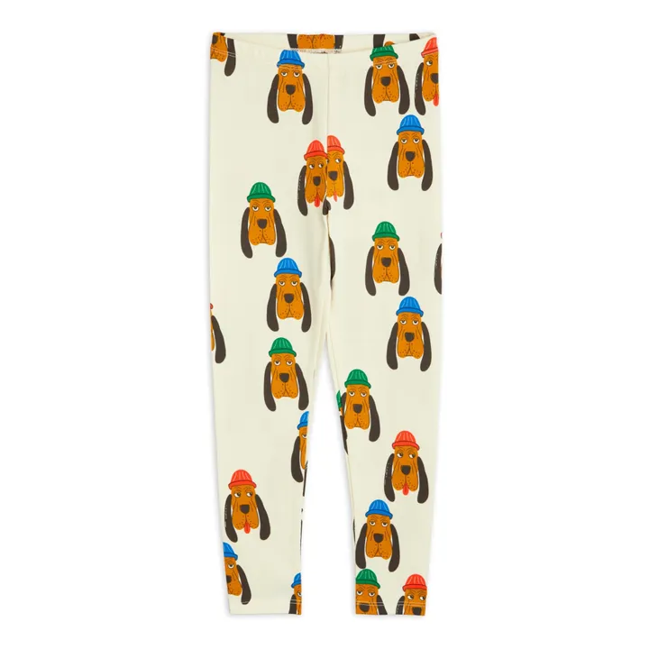 Mini Rodini Legging Coton Bio Chien | Ecru