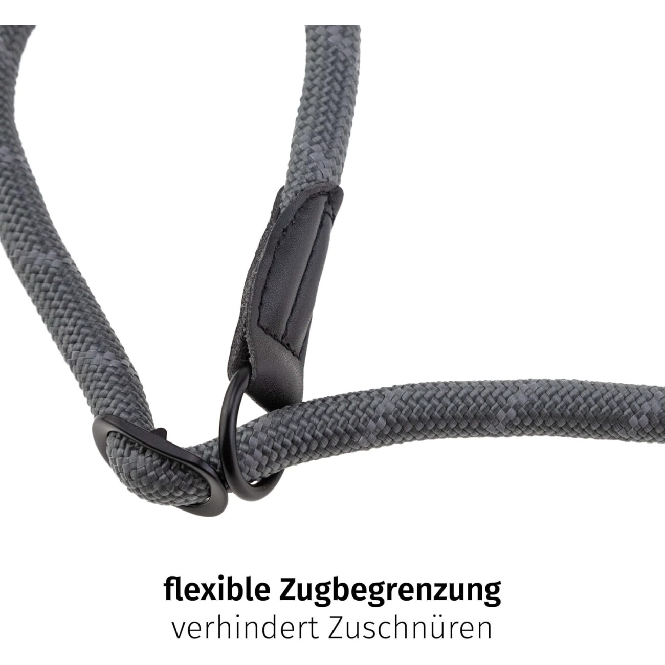 Floxik Retrieverhalsband - Robustes Halsband mit Zugstopp grau