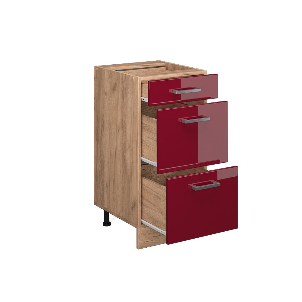 Vicco Schubladenunterschrank Küchenschrank Küchenzeile R-Line 40 cm Eiche Bordeaux Schublade