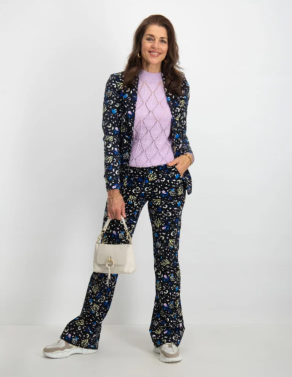 Tramontana Broek Abstracte bloemenprint Q07-09-101