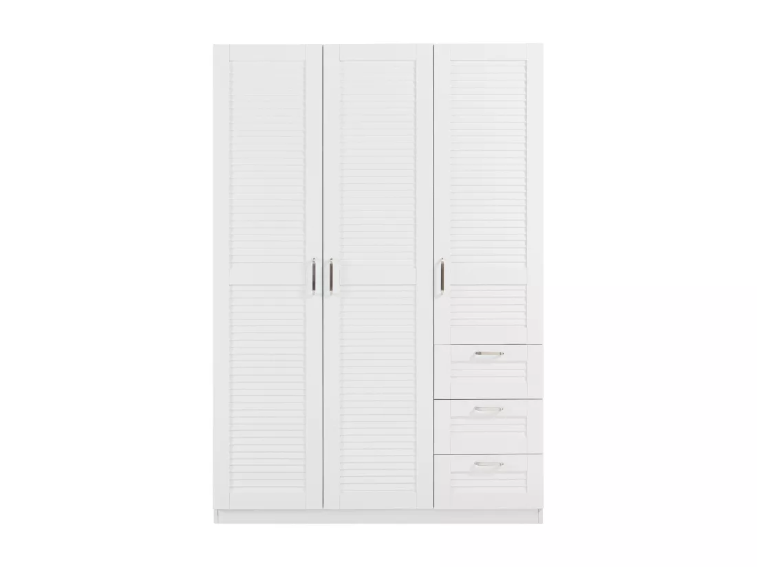 Armoire de chambre Finning 4 étagères 3 tiroirs MDF 176 x 120 x 52 cm blanc [en.casa]