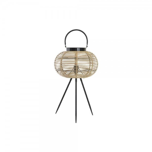 Lampe de bureau noir métal marron bambou (34 x 34 x 56 cm)