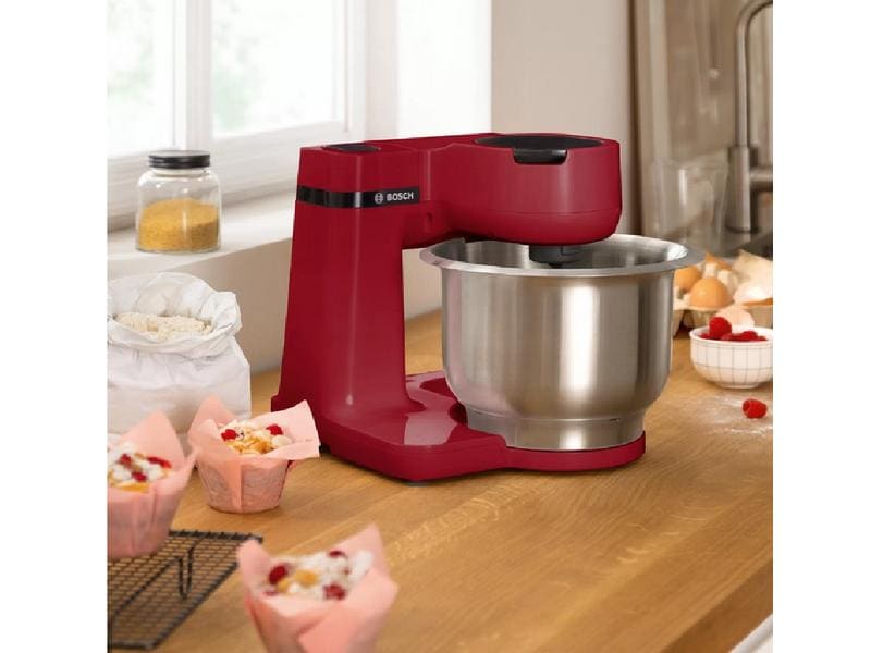 Bosch Küchenmaschine MUMS2ER01 Rot Küchengerät für schnelle Back- und Kochergebnisse