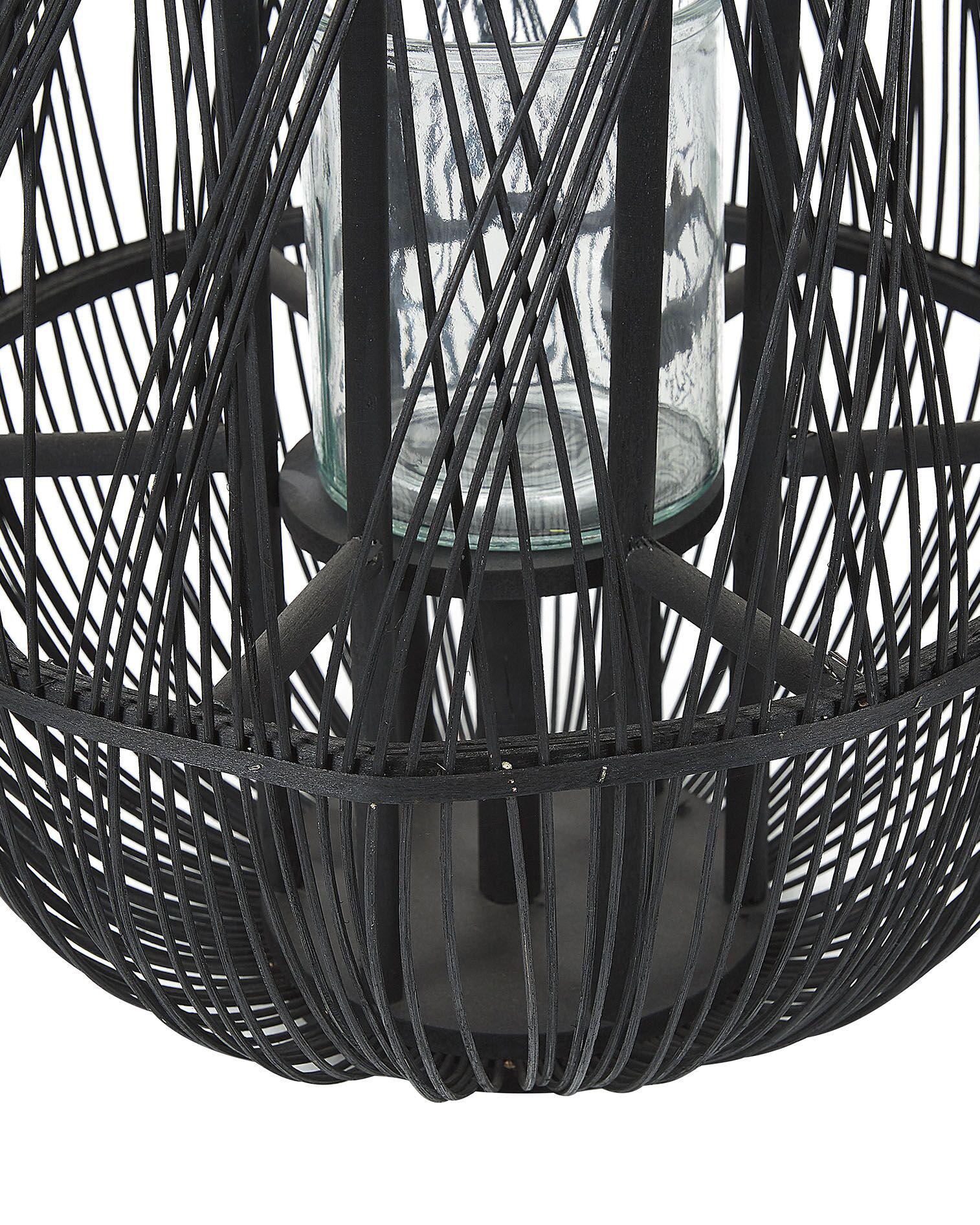 Lantaarn TONGA Bamboehout 77 cm Zwart