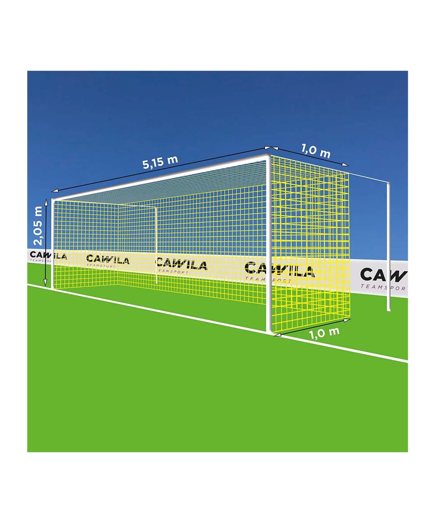 Cawila Tornetz 5,15x2,05m | Tiefe 1,0x1,0m | Maschenweite 12cm | Stärke 4mm | gelb