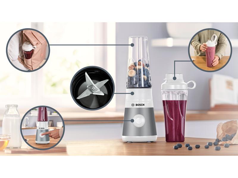 Bosch Standmixer VitaPower MMB2111T Silber/Weiss Kompakter und leistungsstarker Mini-Mixer