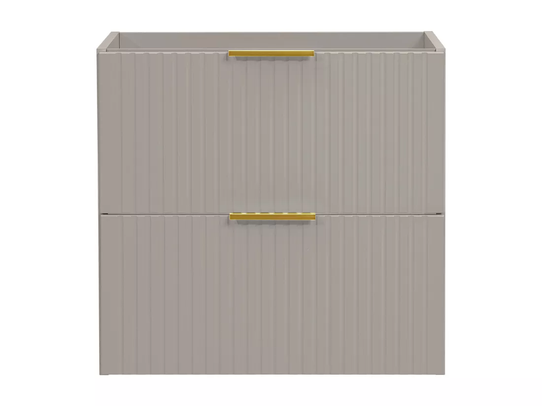 Meuble sous vasque suspendu strié - Beige - L60 cm - ZEVARA