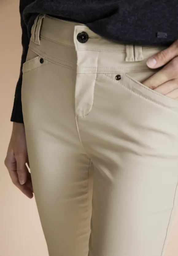 Coating Slim Fit Hose - smooth sand beige