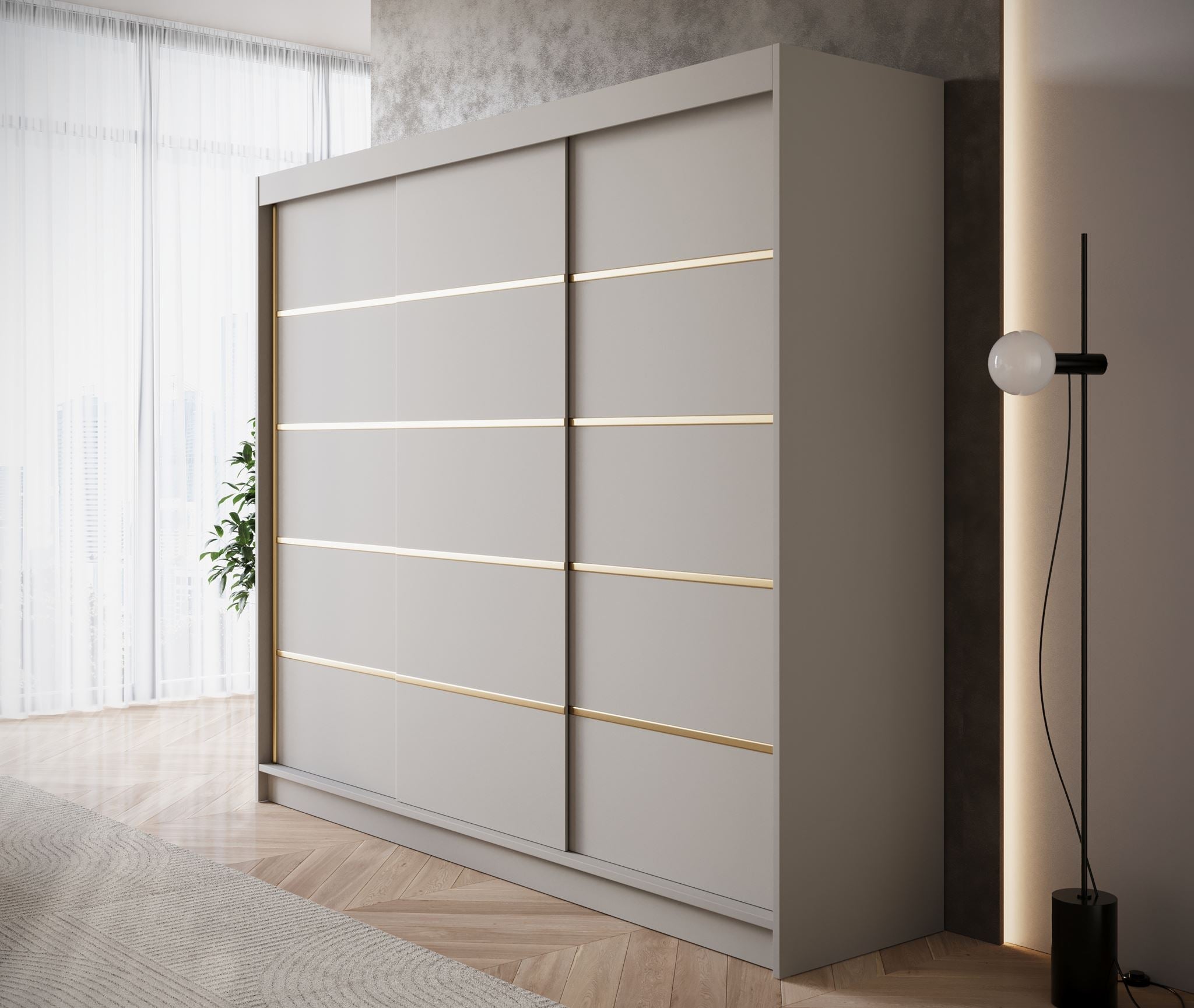 Meubella - Kledingkast Eagle - Beige - 250 cm