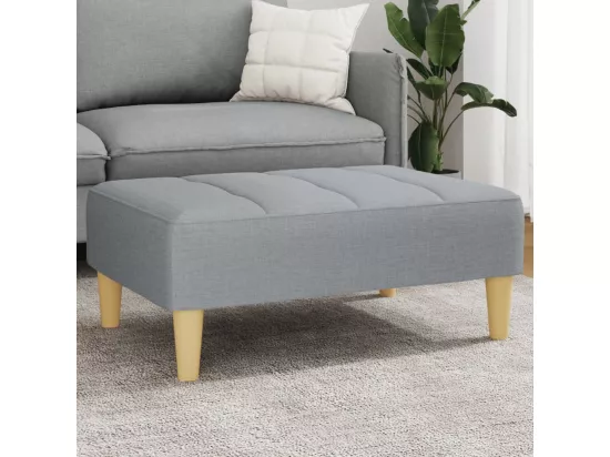Repose-pied gris clair 77x55x31 cm tissu