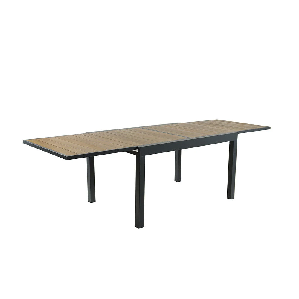 Table de jardin extensible Bali 6-10 personnes aluminium et bois