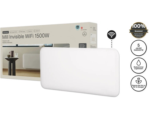 Convectormolen Onzichtbaar WIFI 85 x 40 cm 1500 W wit