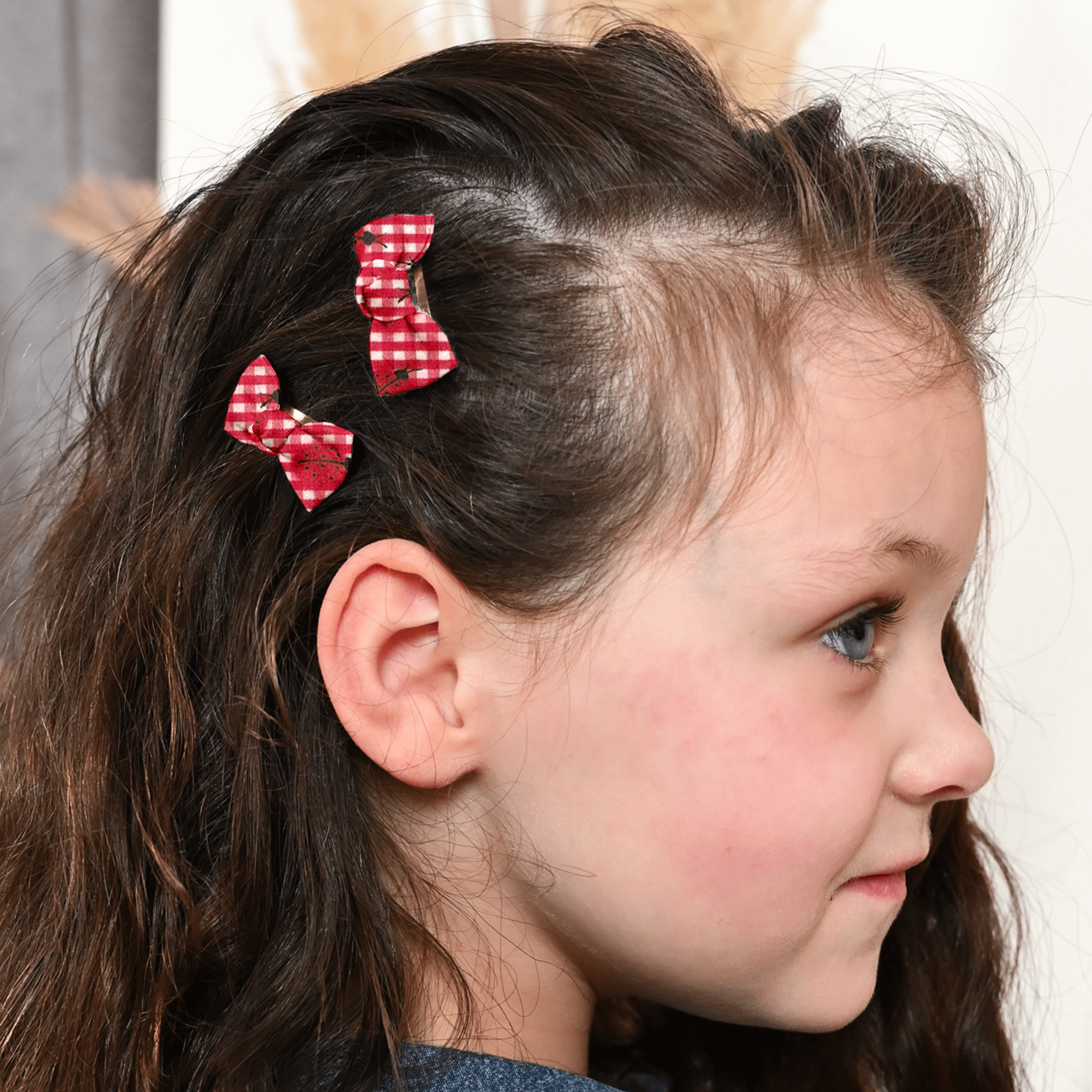 Barrettes Clic-Clac Petits Noeuds Vichy Coccinelle