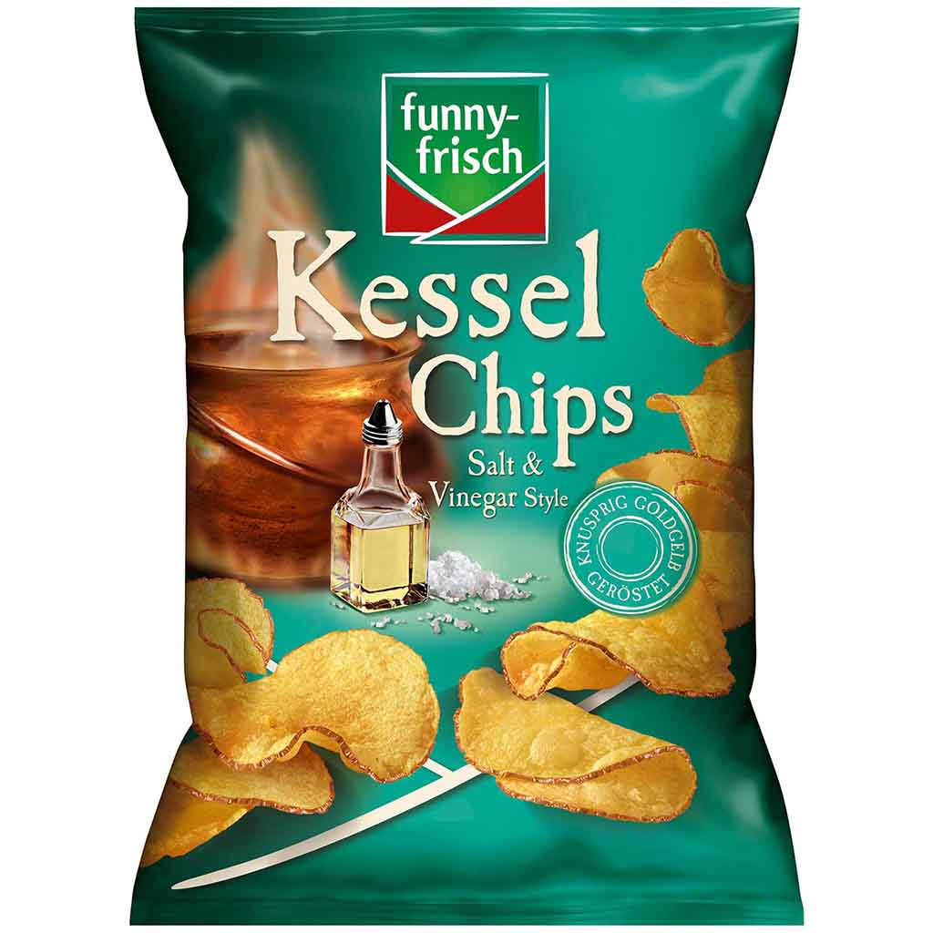funny frisch Kessel Chips Salt & Vingar Style 120g MHD:10.3.25