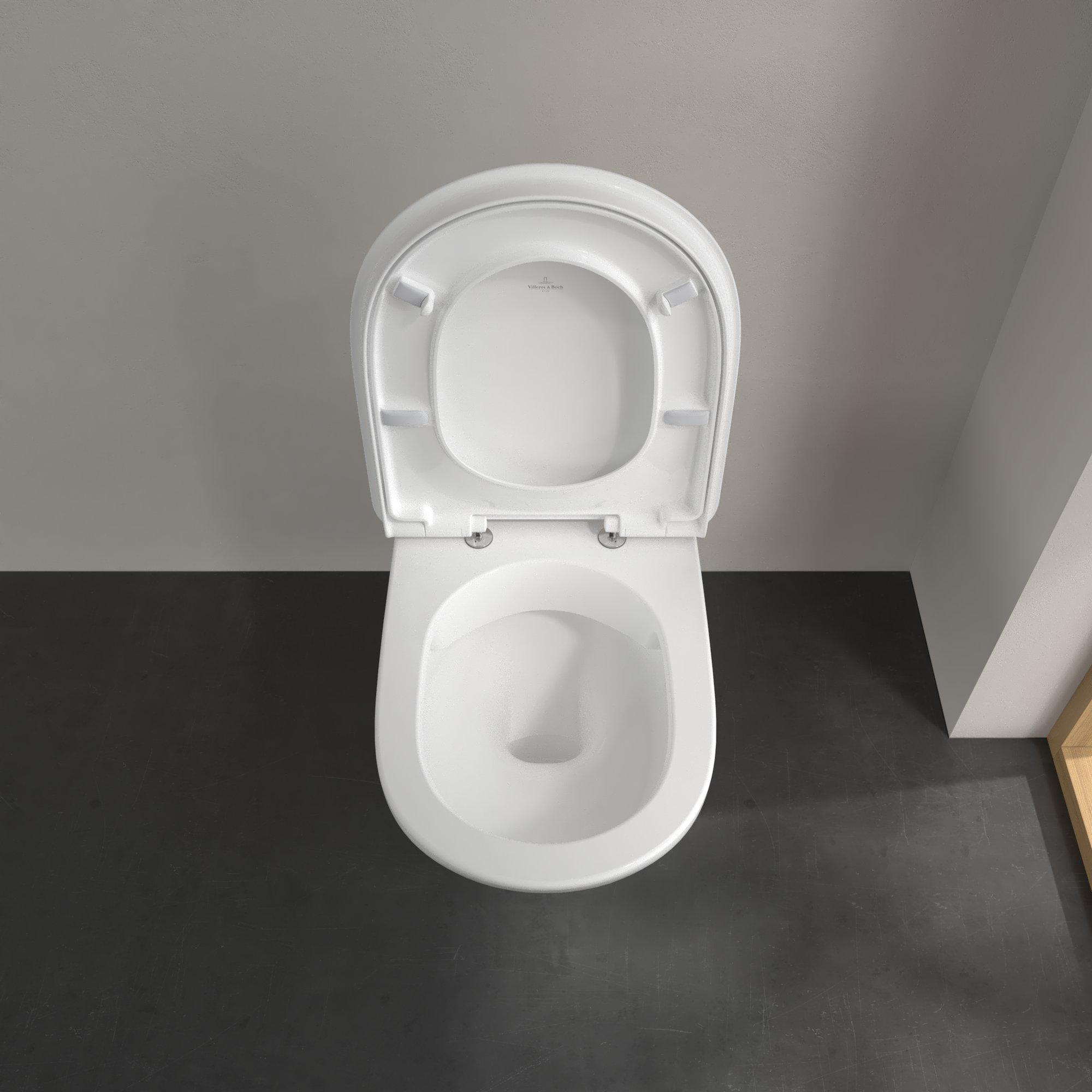 Villeroy & Boch ViCare randloos toilet extra lang gebogen CeramicPlus wit glans