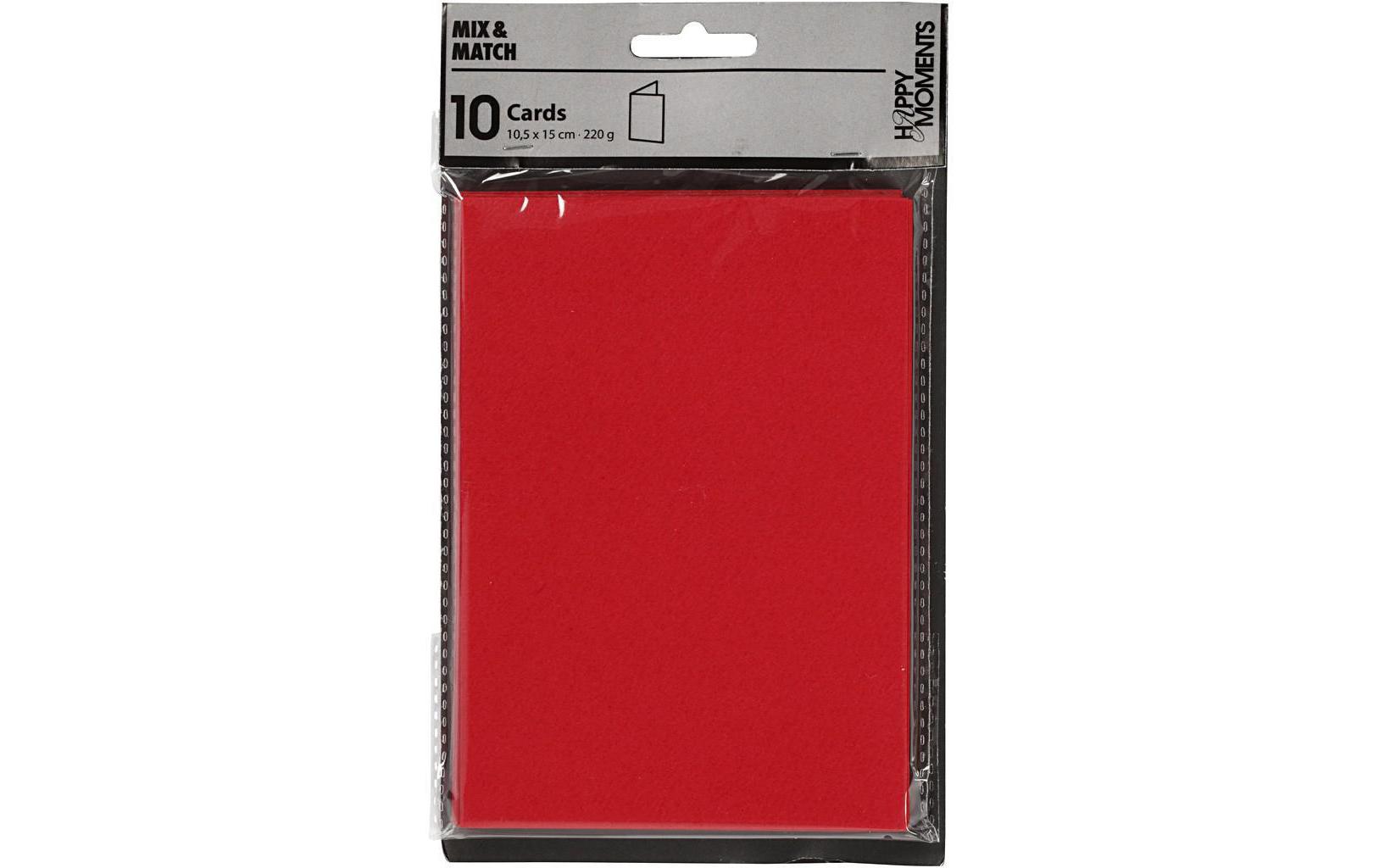 Blankokarte 10.5 x 15 cm ohne Couvert, RotKarten, 220 g/m²