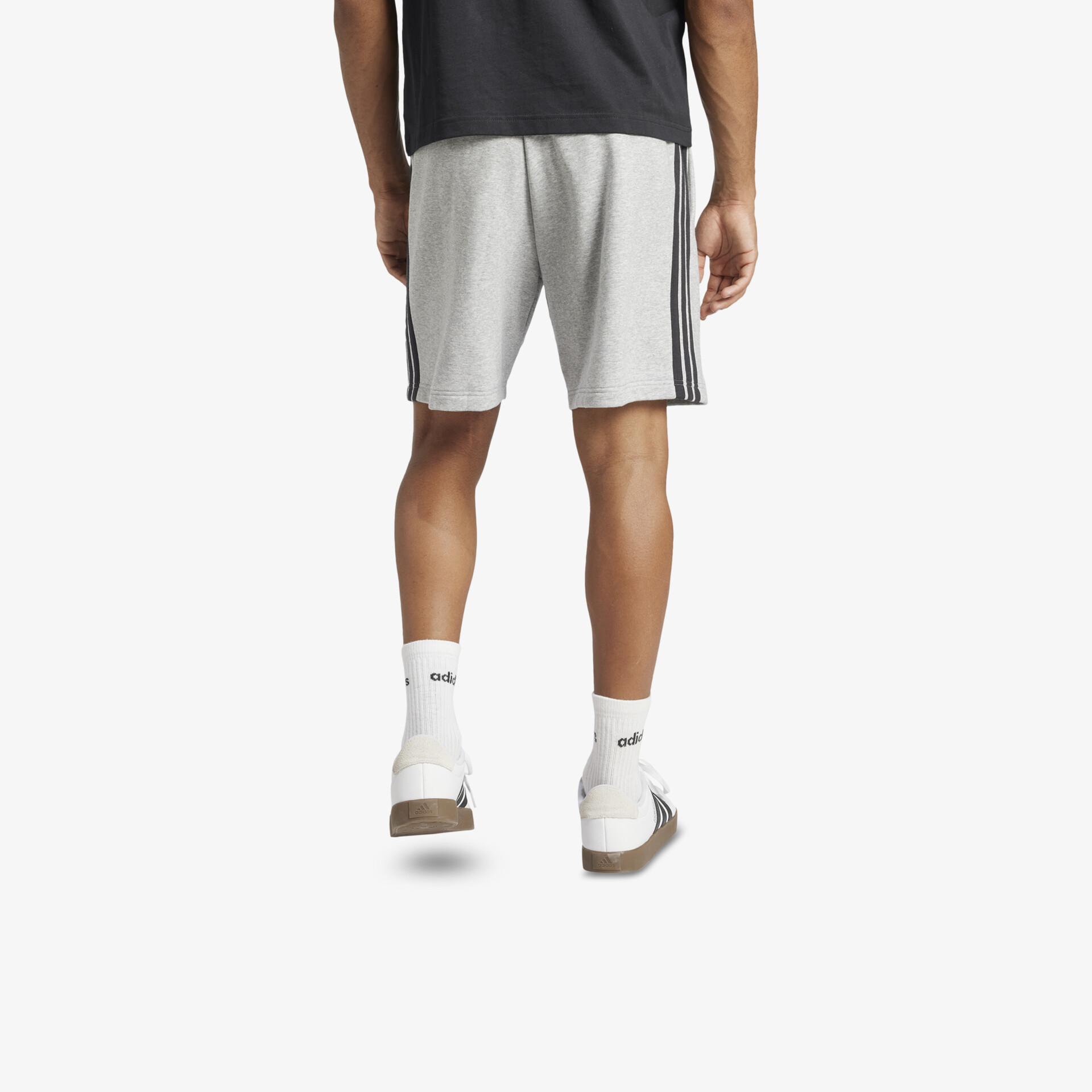 adidas Essentials 3 Streifen French Terry Herren Hosen grau