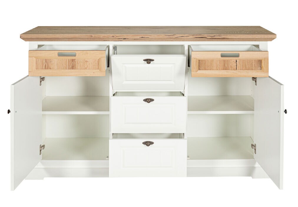 TRAUMWERKSTATT Sideboard TIVOLI 150 x 92 cm weiß matt / smoked oak