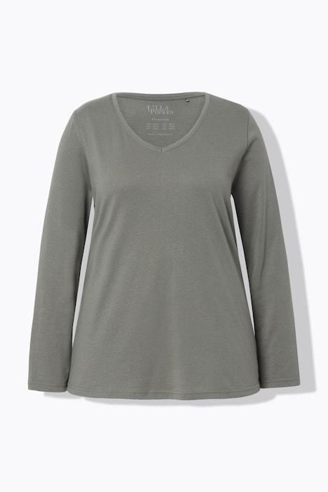 Shirt, Slim, V-Ausschnitt, Langarm
