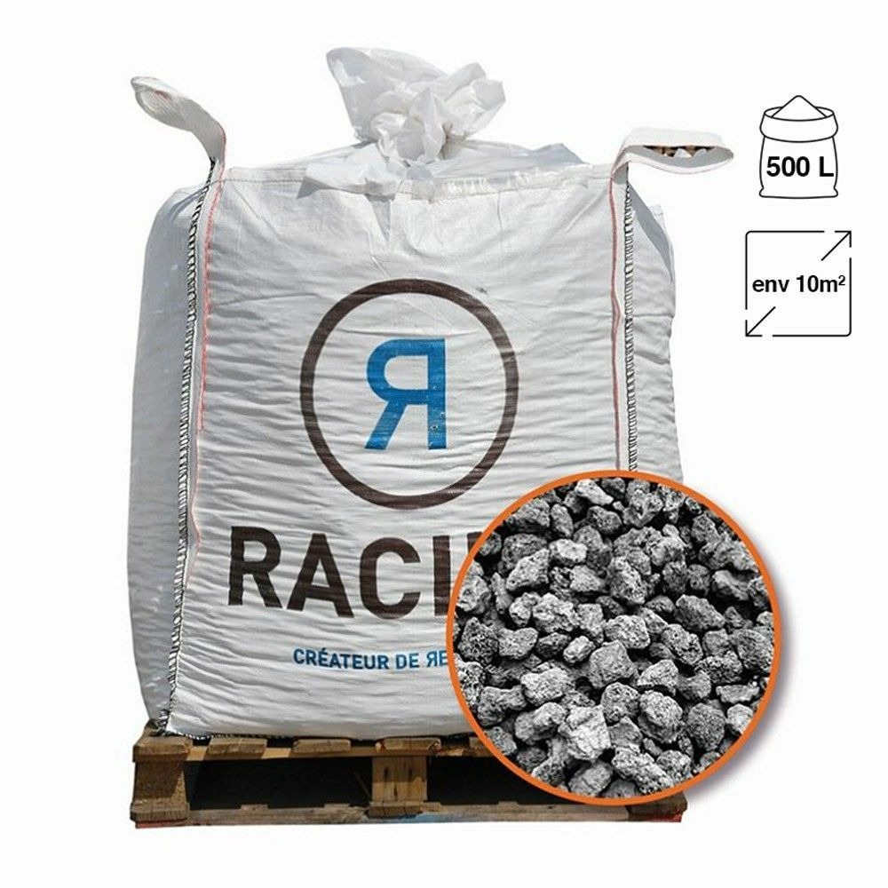 Paillage minéral pouzzolane grise 7/15 big bag 500 litres pour 10m2