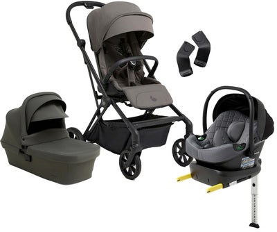 Beemoo Pro Twist Duovogn inkl. Beemoo Route Babybilstol & Base, Mocha Grey/Mineral Grey