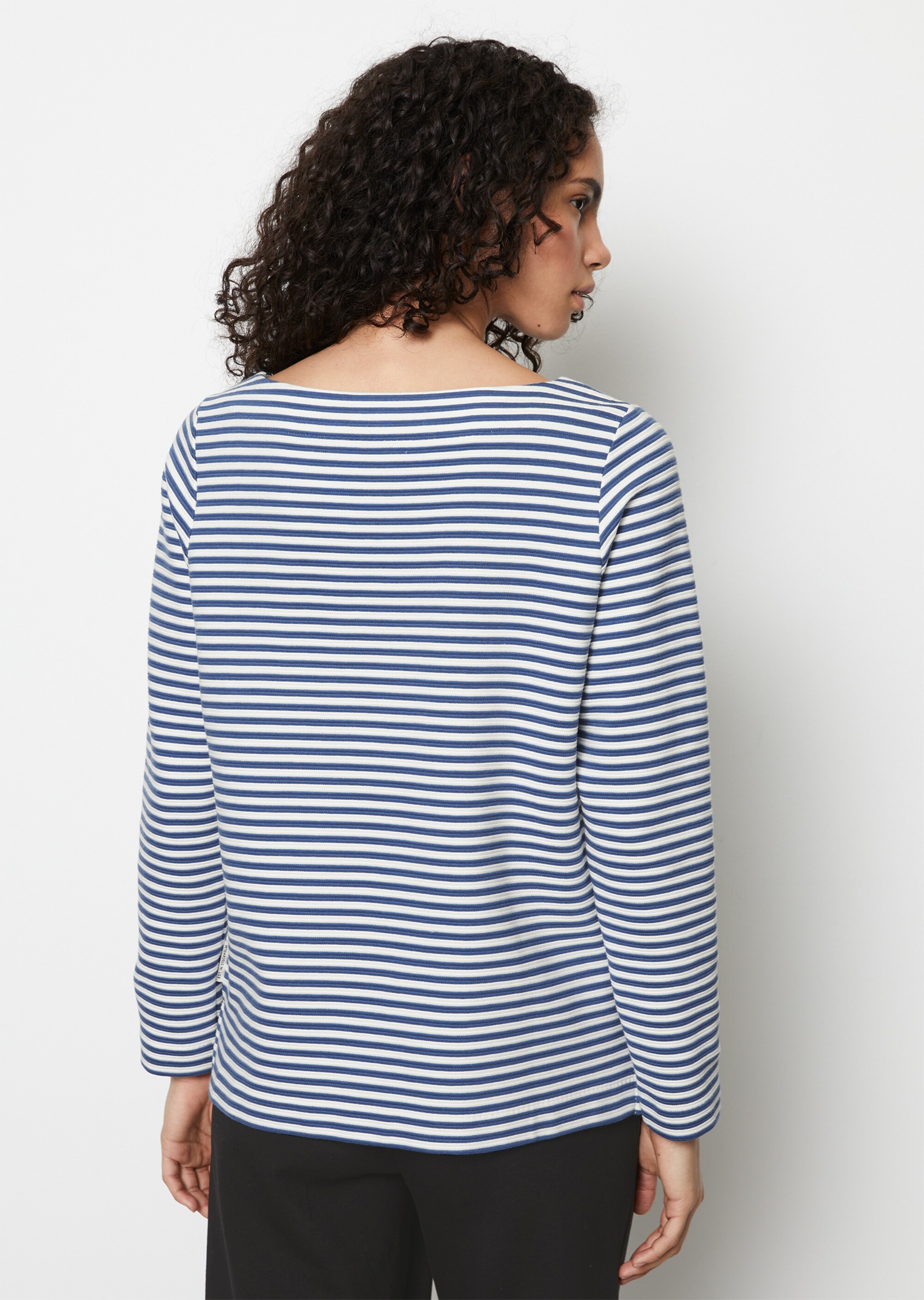Streifen-Longsleeve regularaus Ottoman-Jersey
