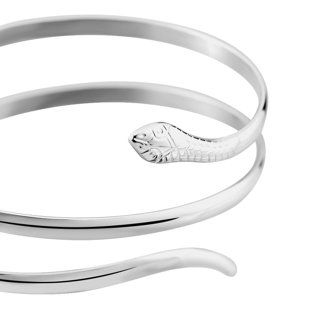 Bracelet Jonc Solitaae Argent Blanc