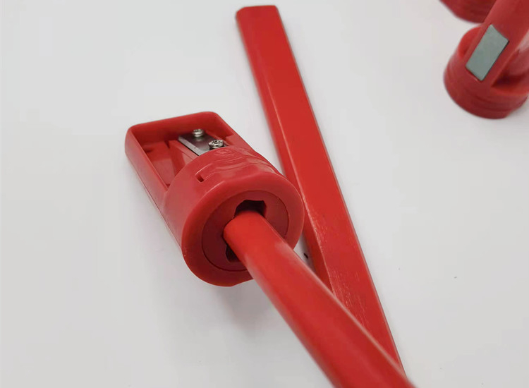 (3er Set) Zimmermanns Bleistift Anspitzer Graphitstift Spitzer mit Schleifstreifen - Rot