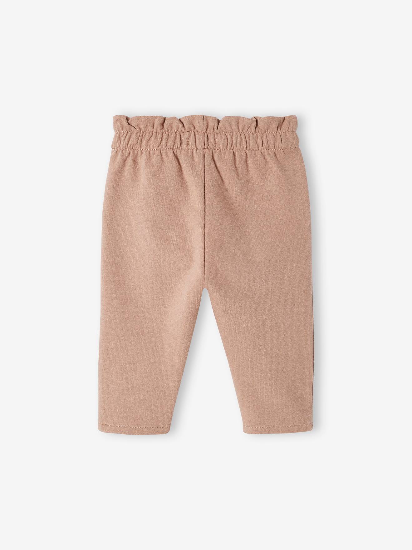 Calça de lã polar azul-escura lisa com cintura elástica para bebê