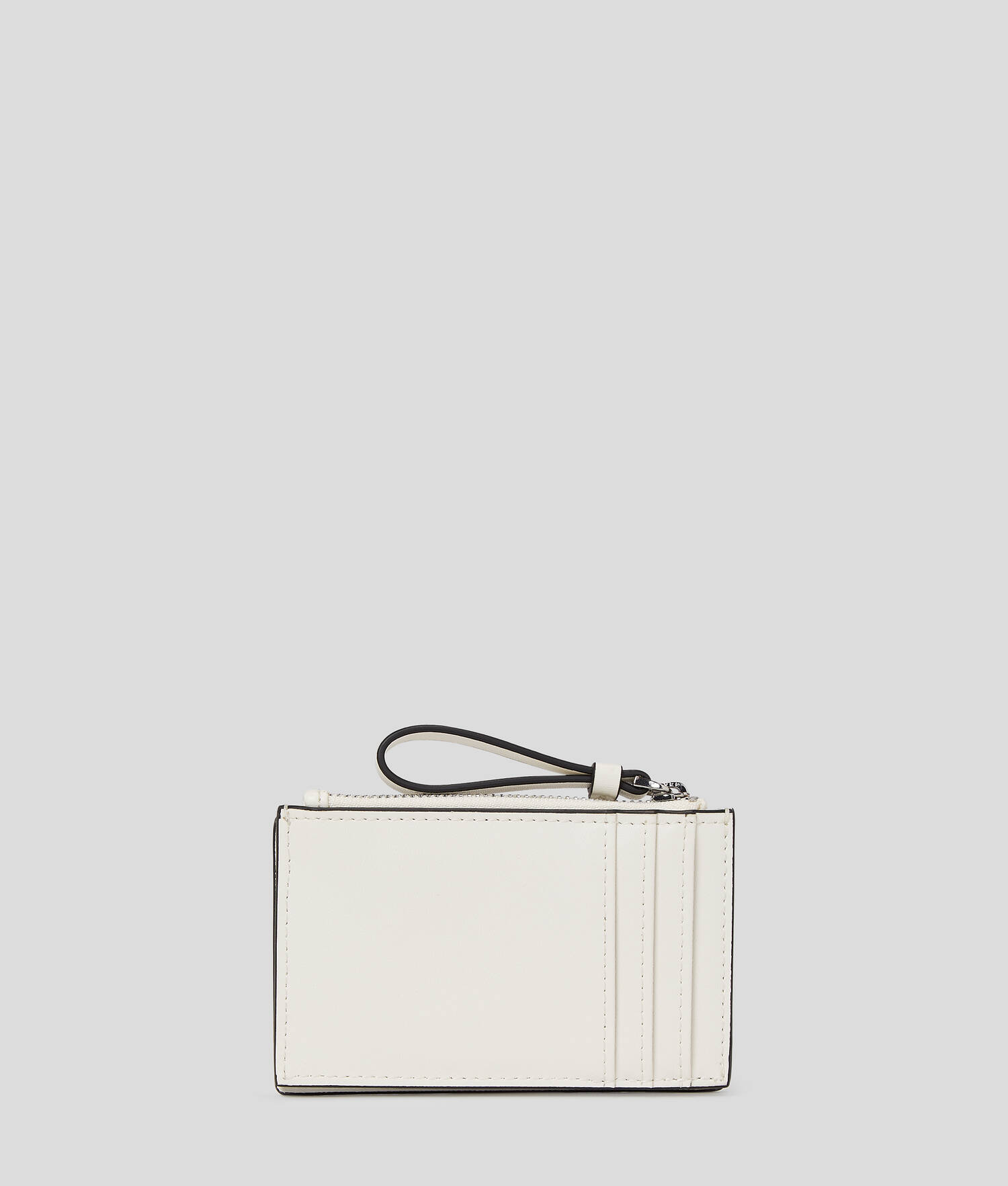 PORTE-CARTES ZIPPÉ EN CUIR GRAINÉ K/SKUARE