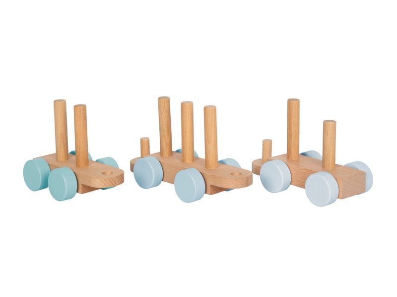 small foot Holzzug Blau Kreatives Spielzeug für Kinder