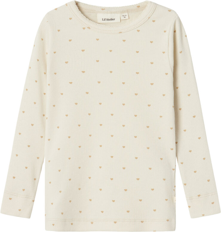 Lil' Atelier NMFGAGO LS SLIM TOP LIL NOOS Turtledove/heart
