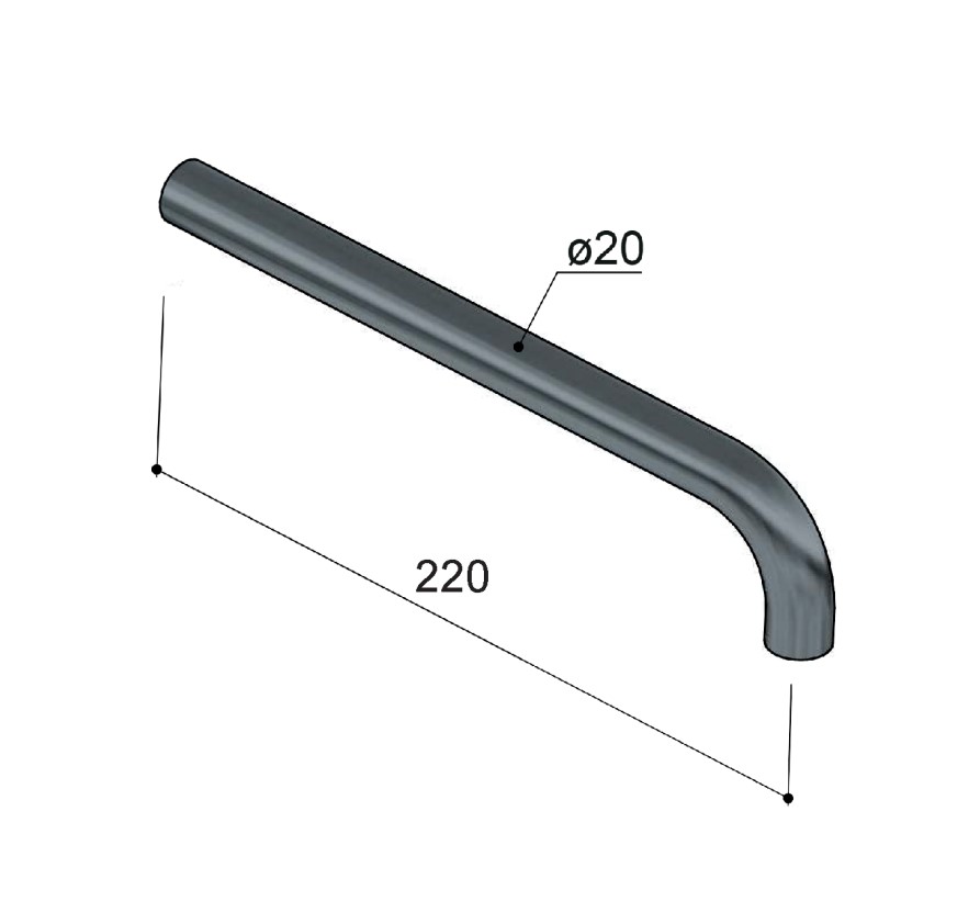 Hotbath Archie uitloop 22cm RVS