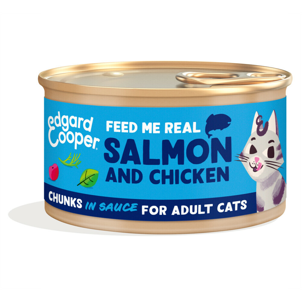 18x Edgard & Cooper Kattenvoer Chunks Zalm - Kip85 gr