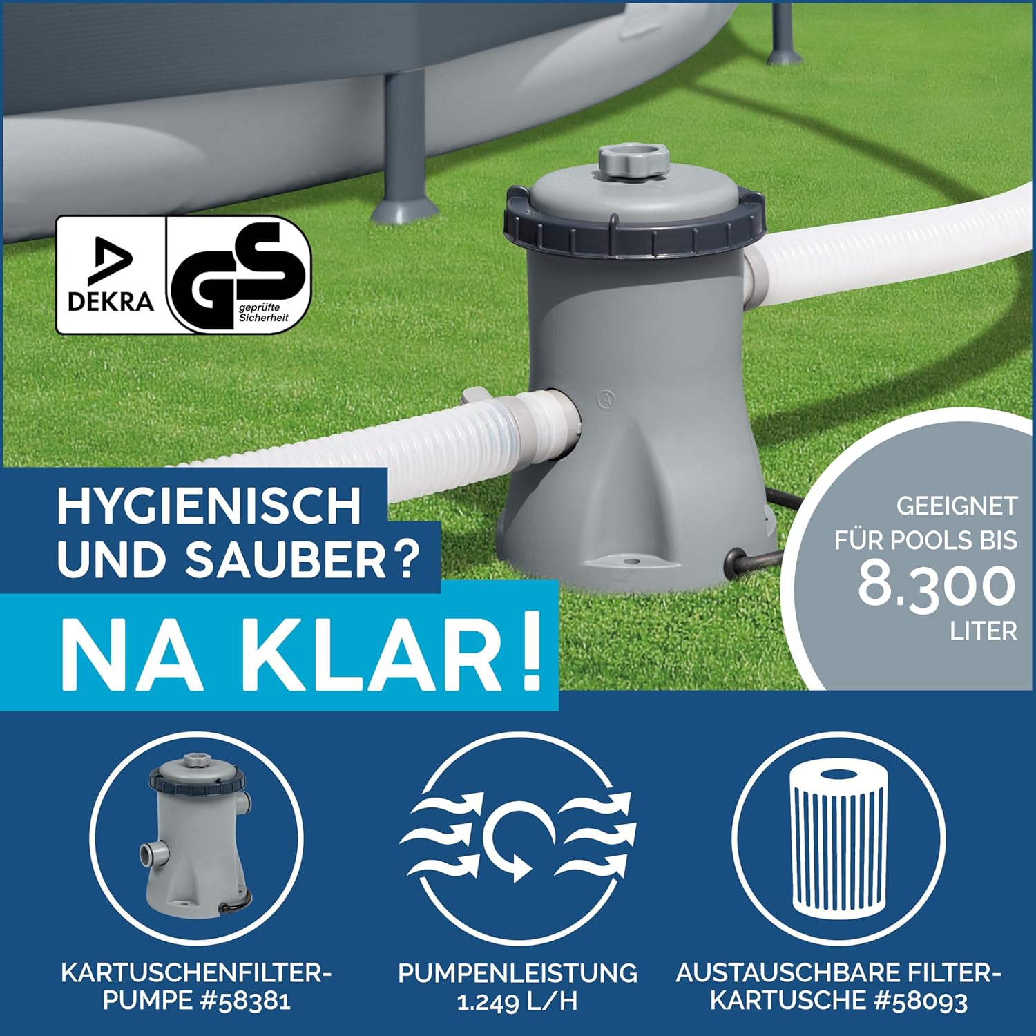 Bestway Steel Pro Max™ Frame Pool-Set, rund, mit Filterpumpe 305 x 76 cm
