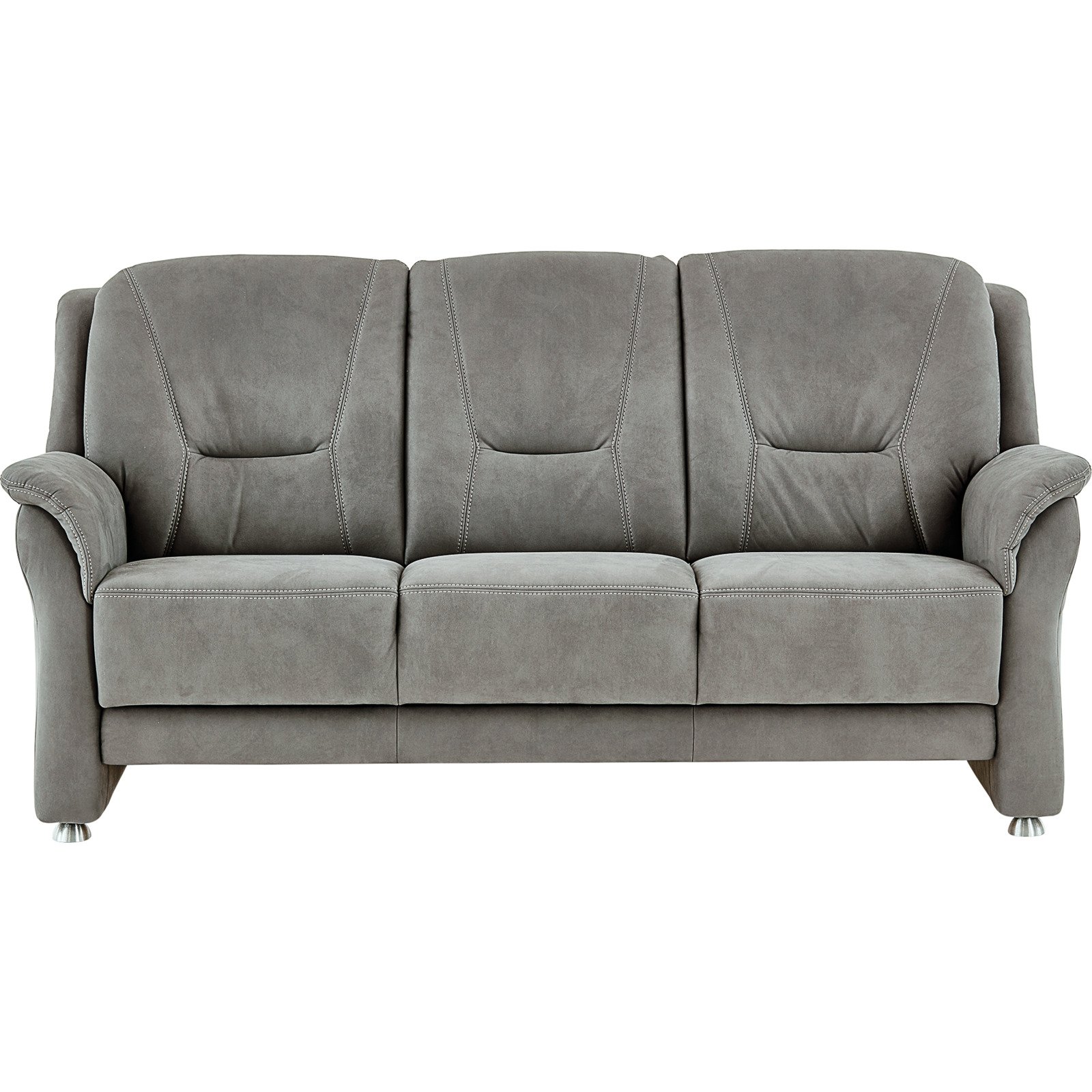 3er-Sofa Mainz Stoff grau, Boxspring-Polsterung