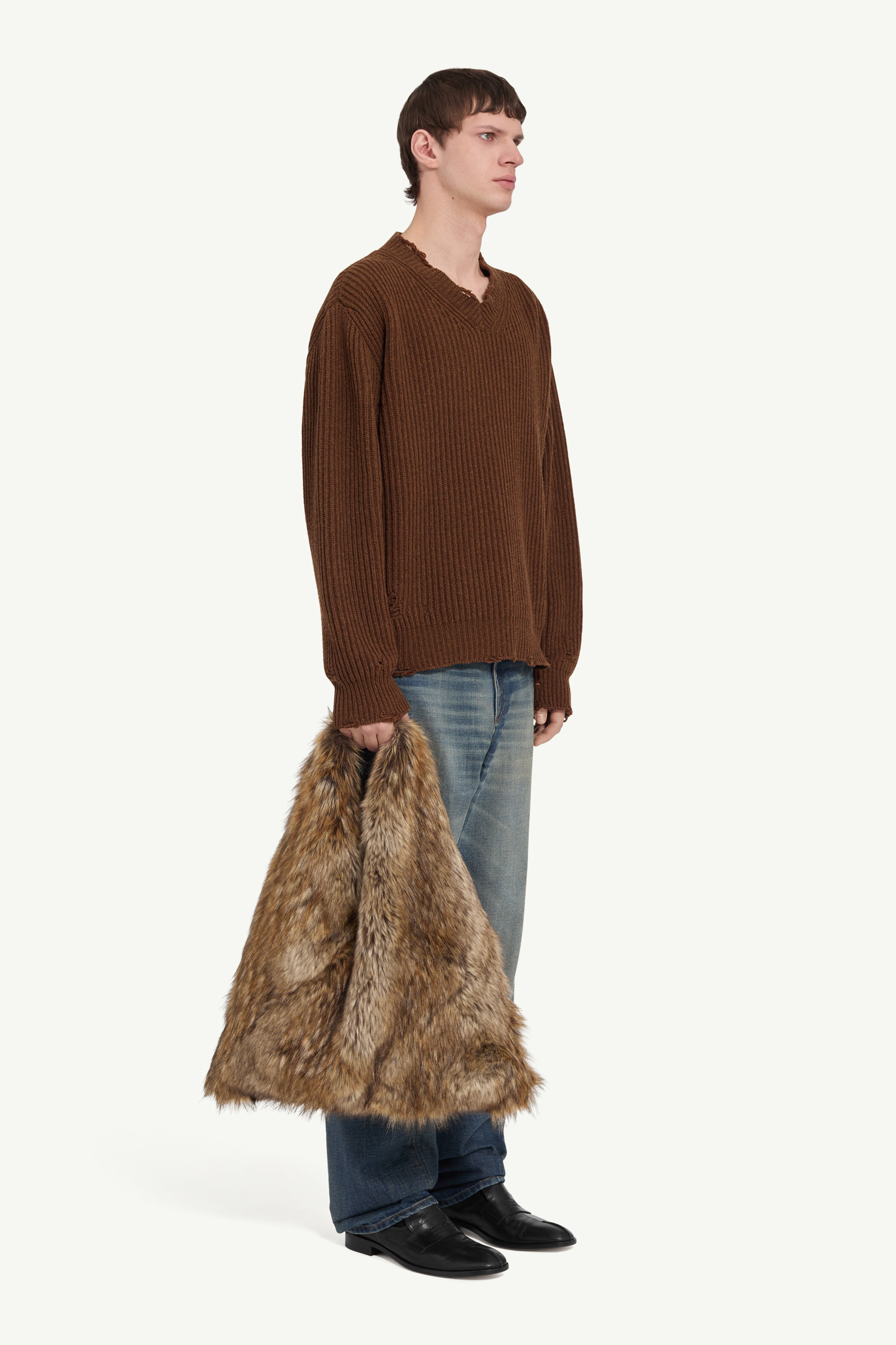 Pull côtelé en laine pour homme | MM6