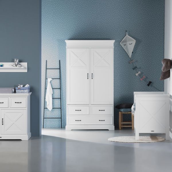 Kidsmill Savigno Kledingkast 2-Deurs Met Kruis Wit