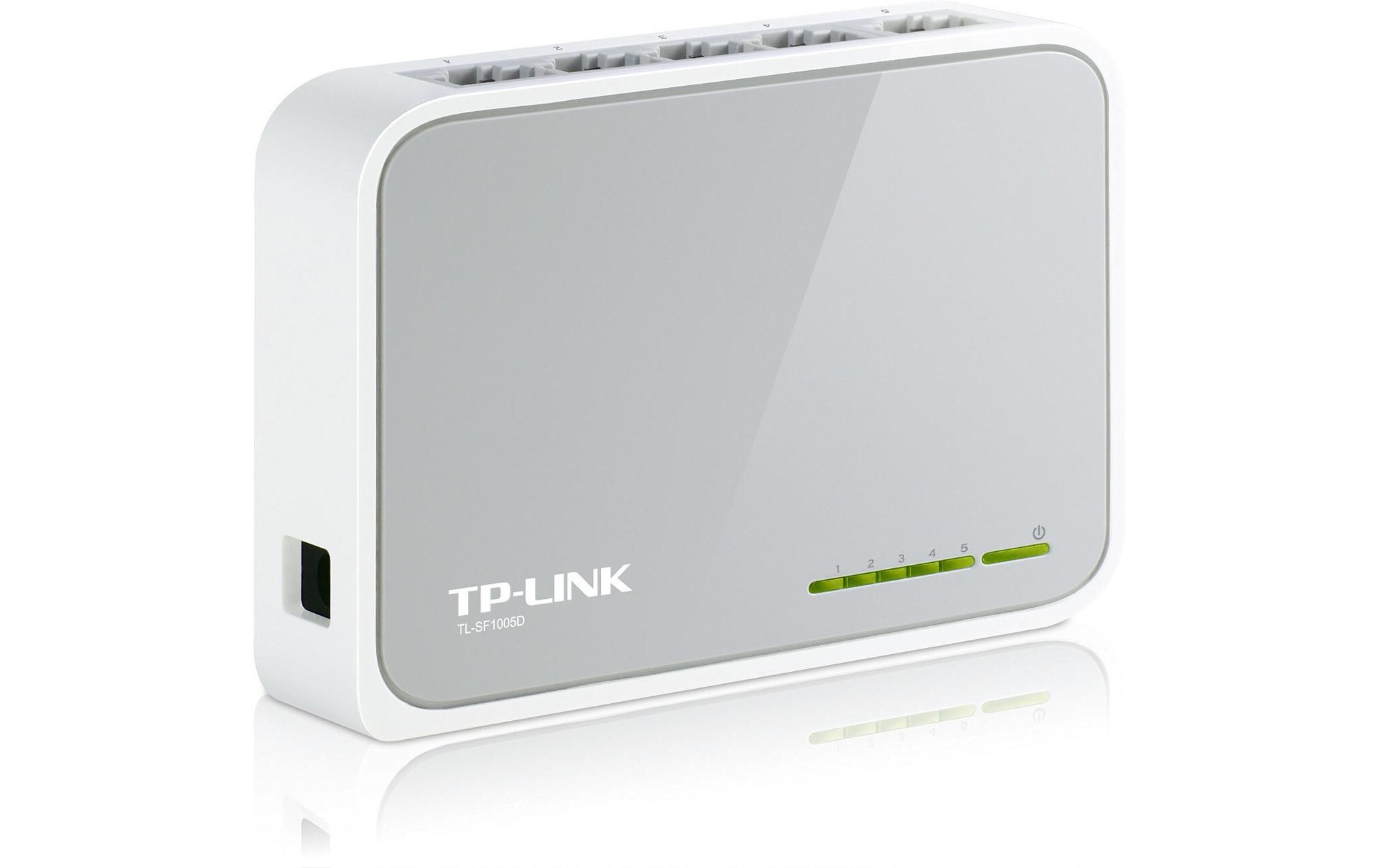 Switch TL-SF1005D 5 PortEffizienter 5-Port 10/100Mbps Desktop-Switch – Energiesparend, Lüfterlos, Universelle Kompatibilität
