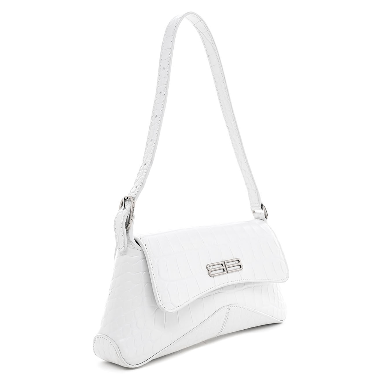 Balenciaga Sac porté épaule XX Smal Flap en Cuir blanc - Très bon état - L.25 cm